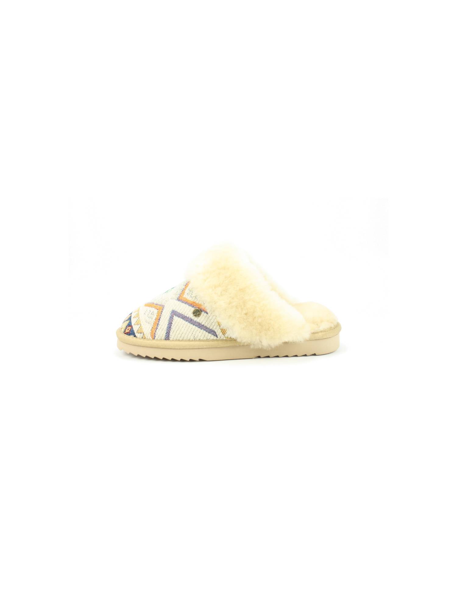 Warmbat Collie print woven stone Comfort clog/natuur voetb Direct leverbaar uit de webshop van www.pontman.nl/