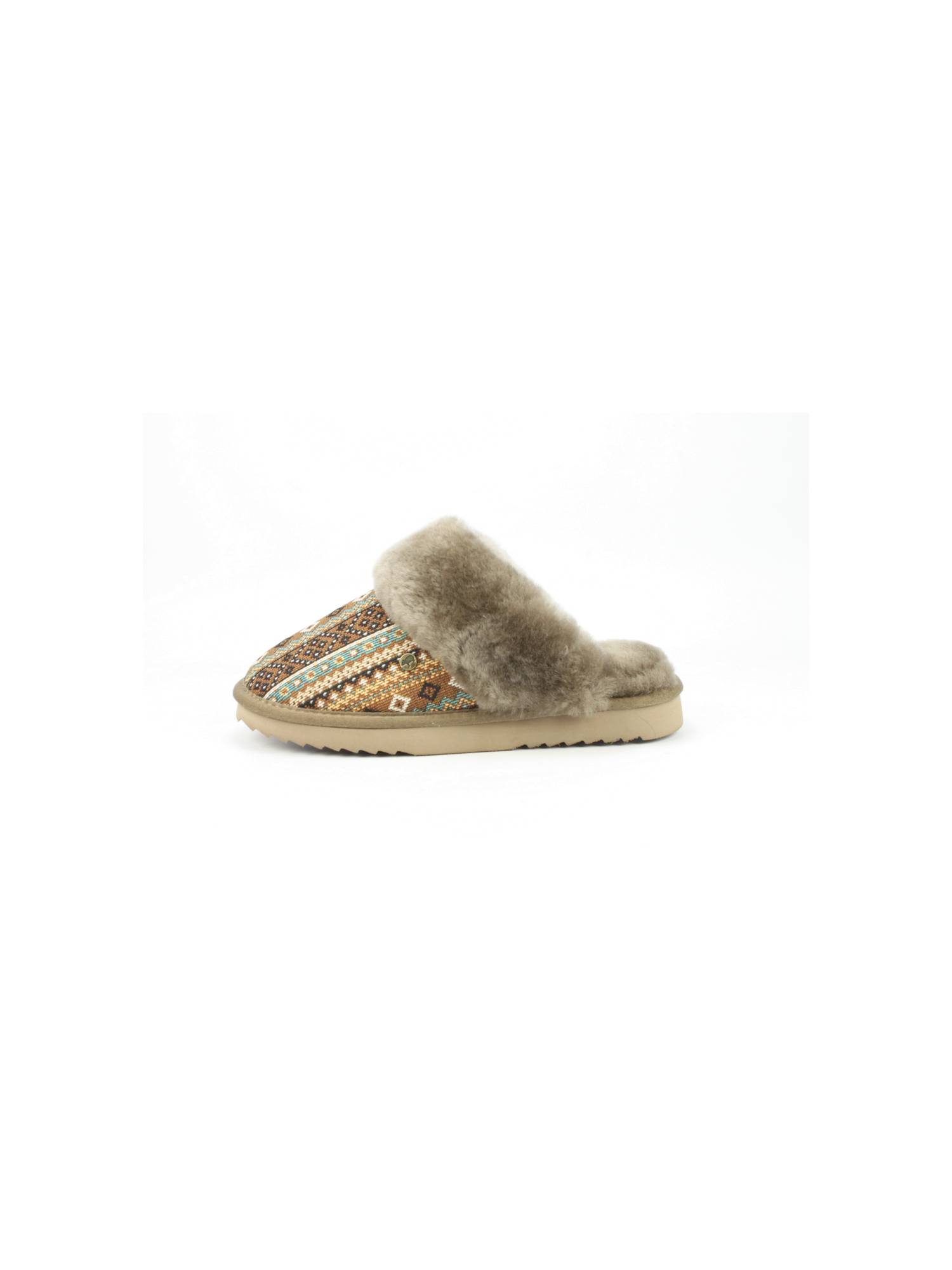 Warmbat Collie print woven mud Comfort clog/natuur voetb Direct leverbaar uit de webshop van www.pontman.nl/